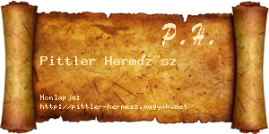 Pittler Hermész névjegykártya